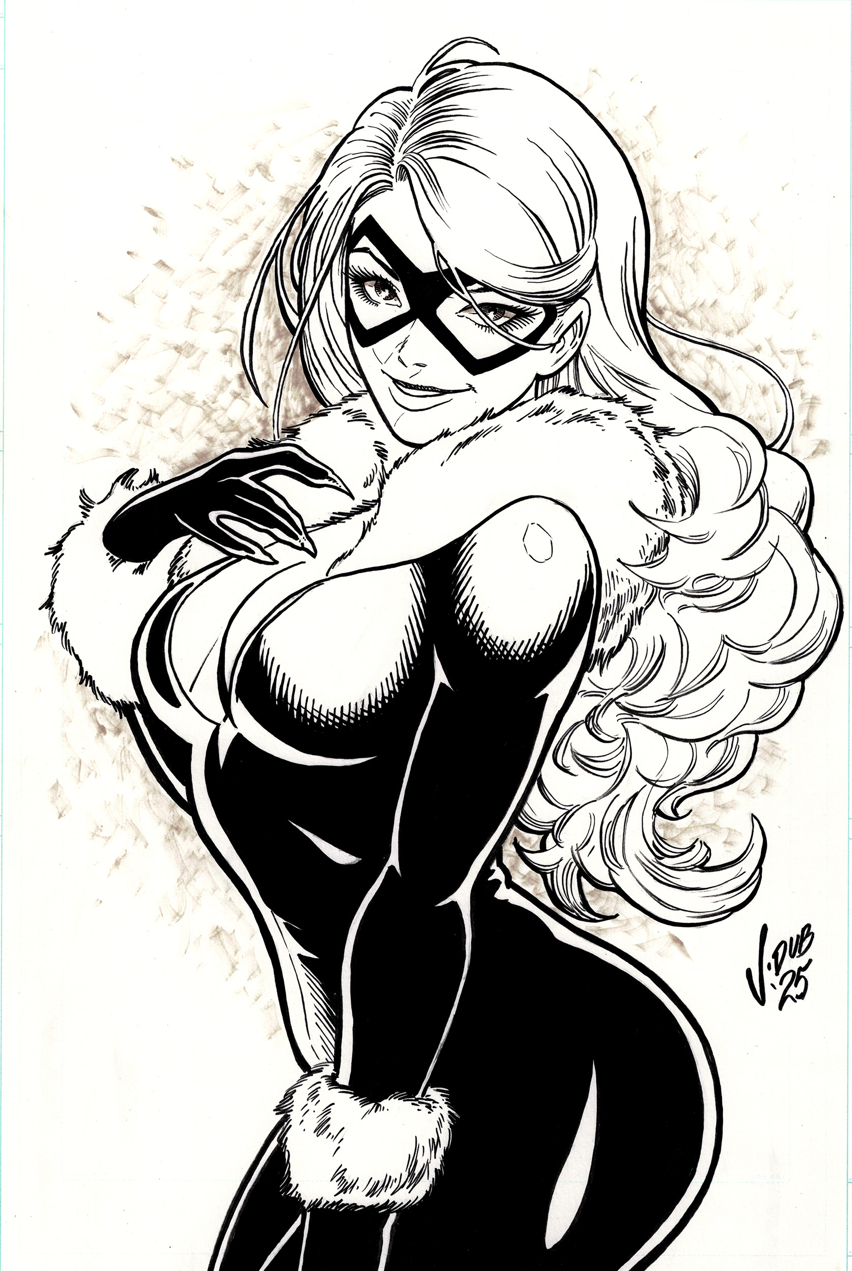 Black Cat original ink artwork by Jeff Whiting