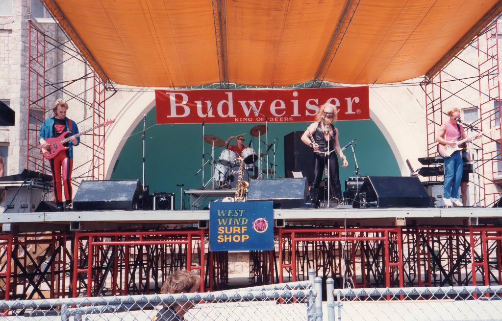 Jeff Whiting playing bass in the band Avatar in Daytona Beach in the 80's