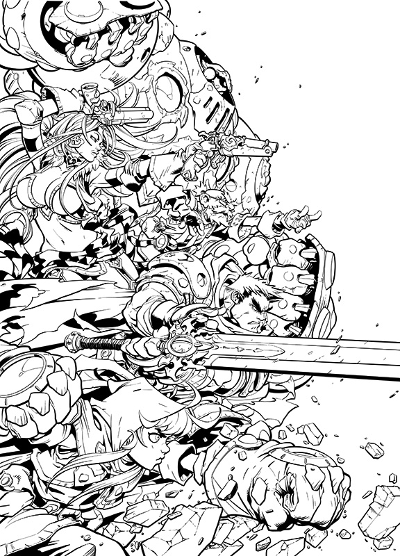 Comic Inking Time Lapse – Battlechasers