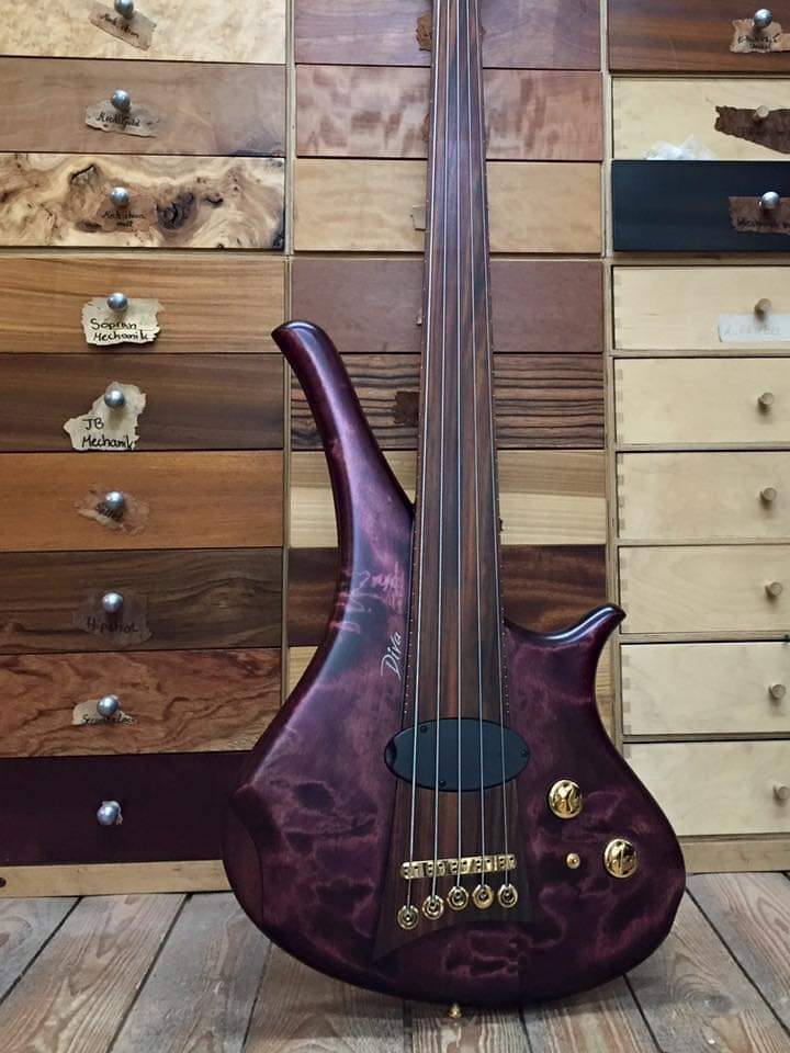 A Marleaux Diva fretless Bass guitar